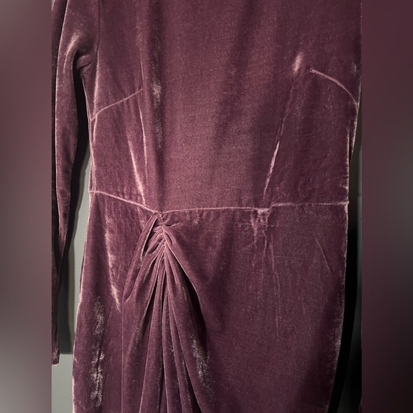 AKIRA Faux Wrap Velvet Dress, Lavender Size Small - Picture 2 of 4